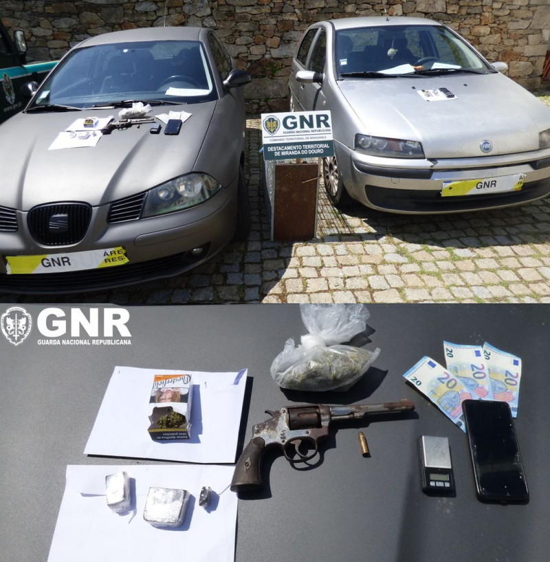 GNR de Miranda do Douro deteve dois homens de 33 e 45 anos por alegado tráfico de droga 